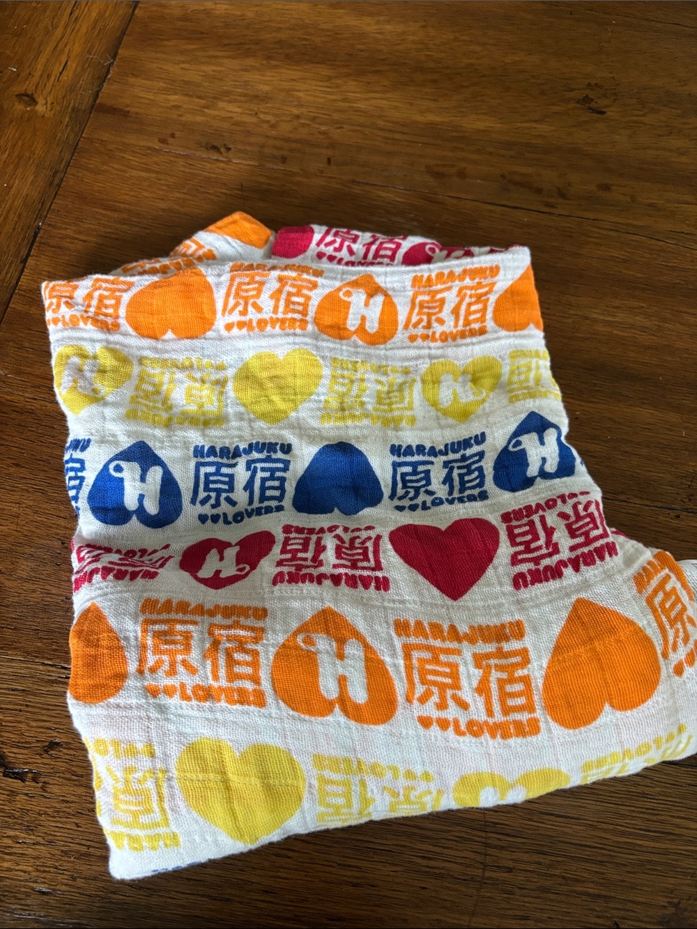 Aden & anais Harajuku Lovers Colorful Heart Print Blanket - White/Multi